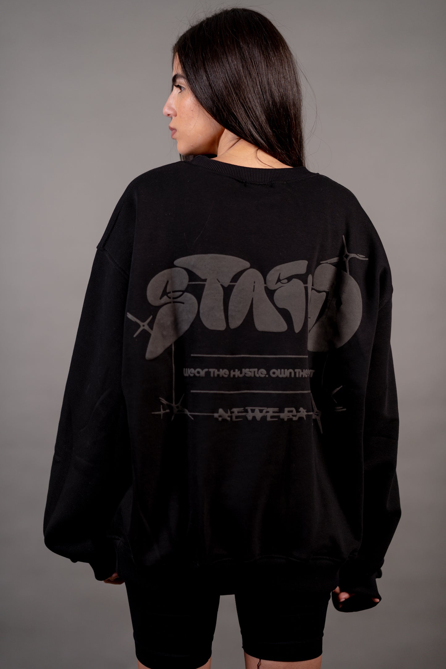 Black Puff Crewneck